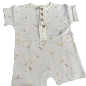 NWTS Quincy Mae short sleeve romper, ducks, organic cotton, summer, 12-18 months